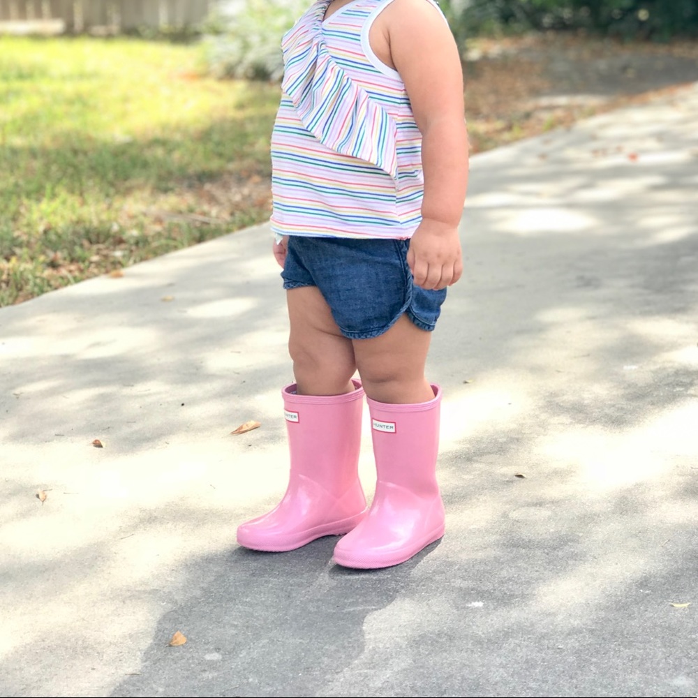 Hunter toddler pink glitter boots